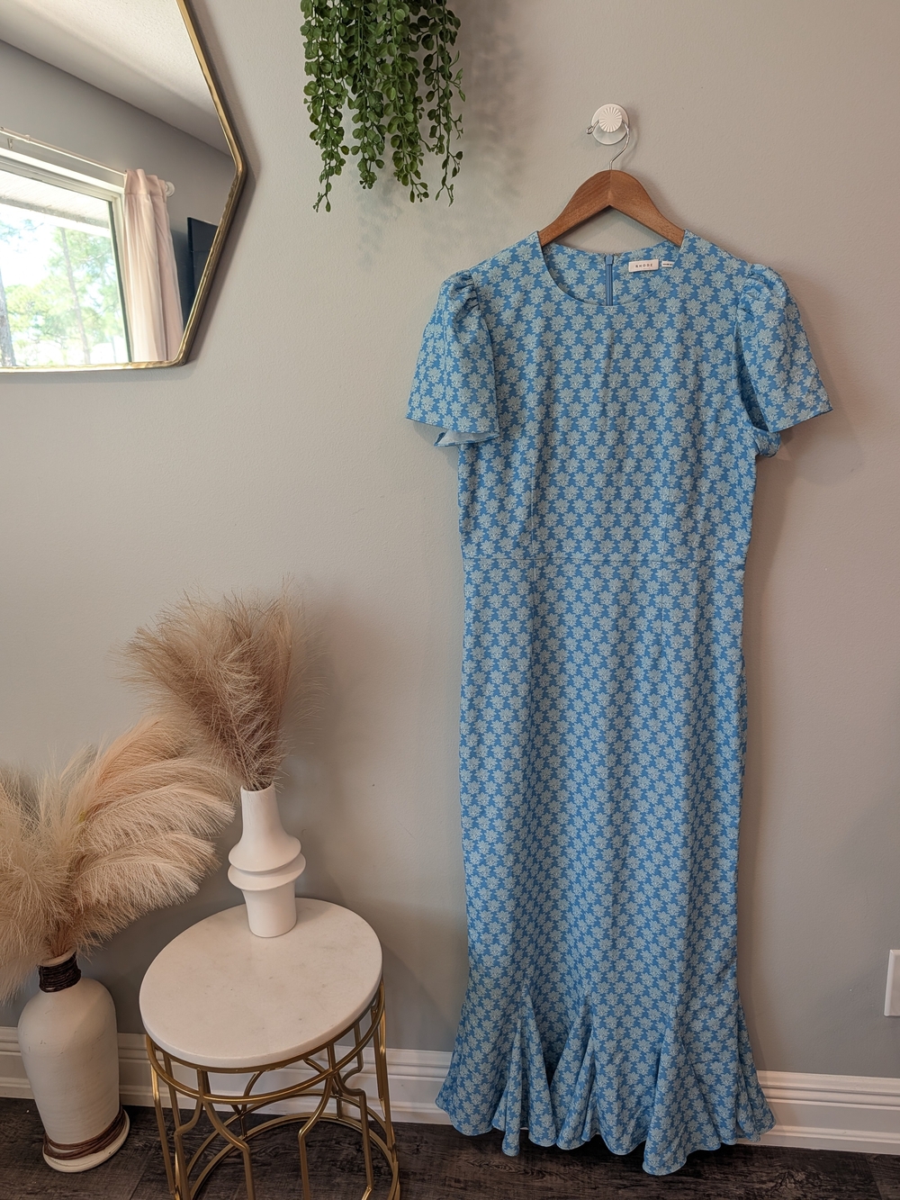 RHODE Sky Blue Floral Maxi Dress